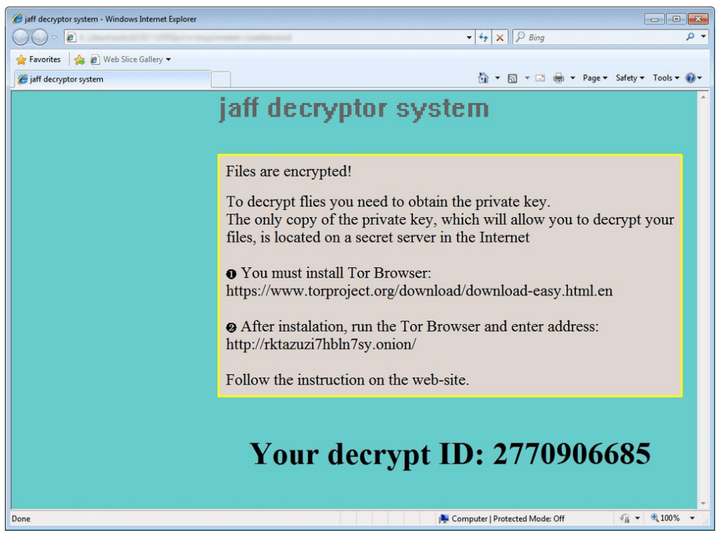 Jaff Ransomware - Decryptor
