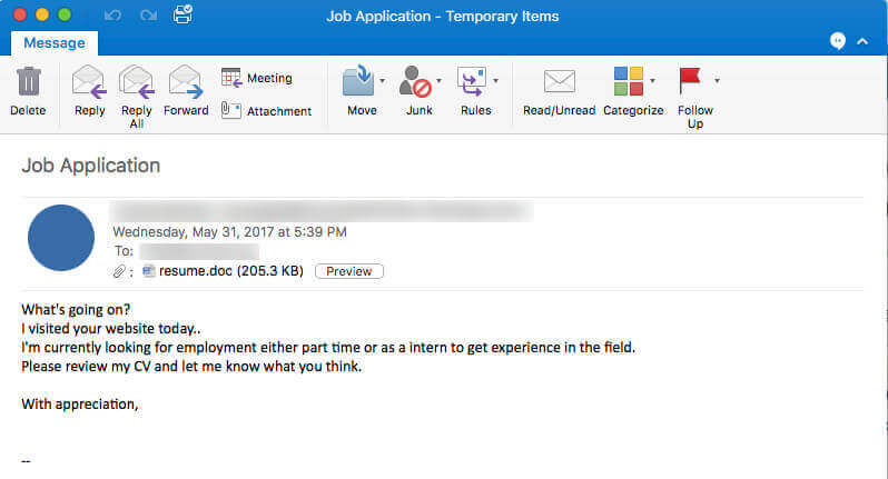 Malware Embedded in CV