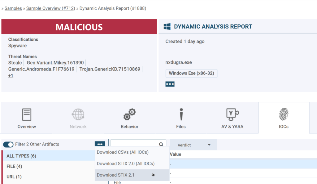 Feature Highlight 2024.2: Exchanging intelligence with STIX 2.1 - VMRay