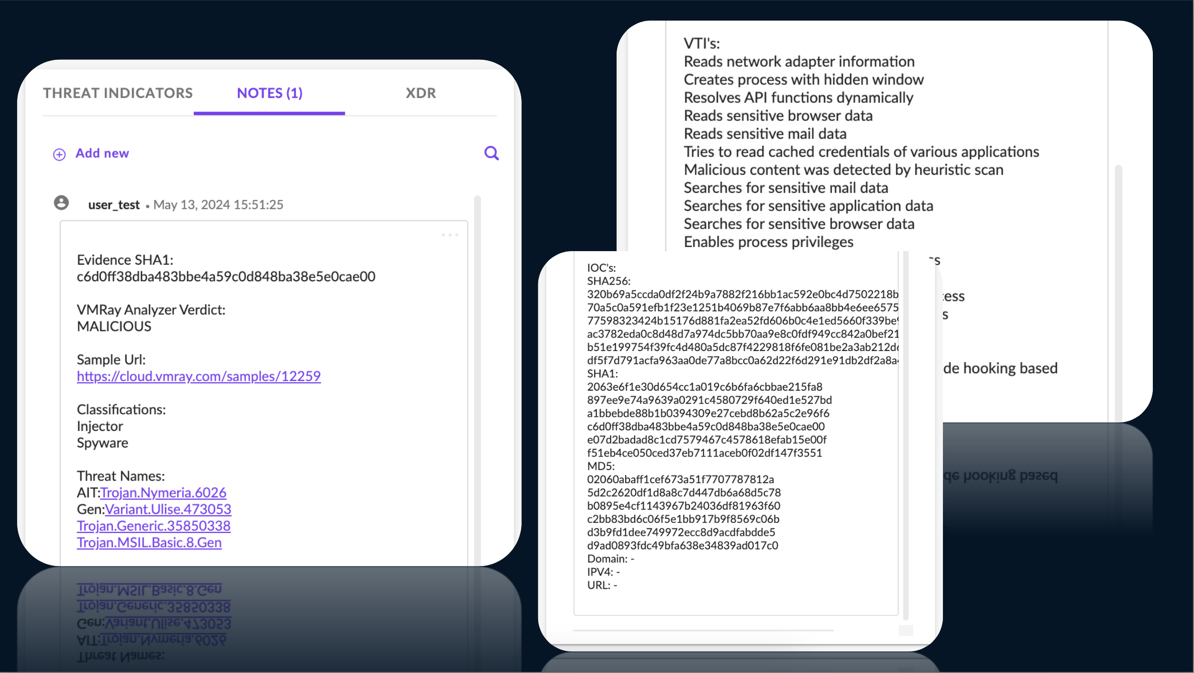 Verdict enrichment note that you see in your SentinelOne account